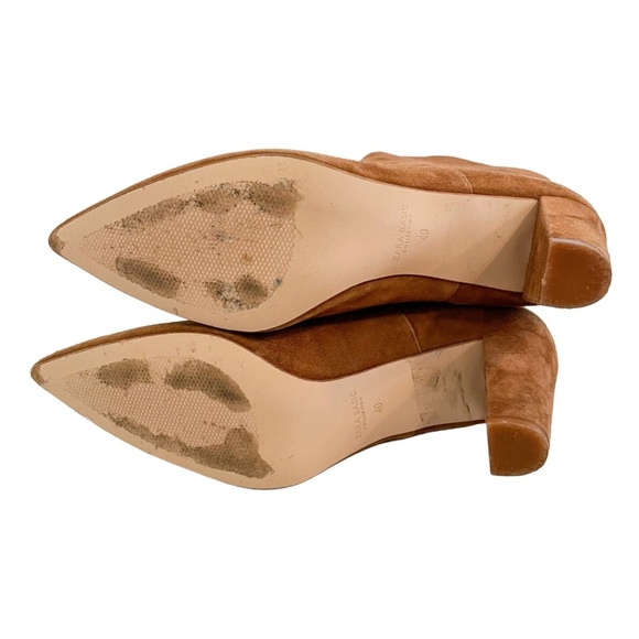 Zara Tan Heeled Ankle Boots – Size 40 - Picture 7 of 10